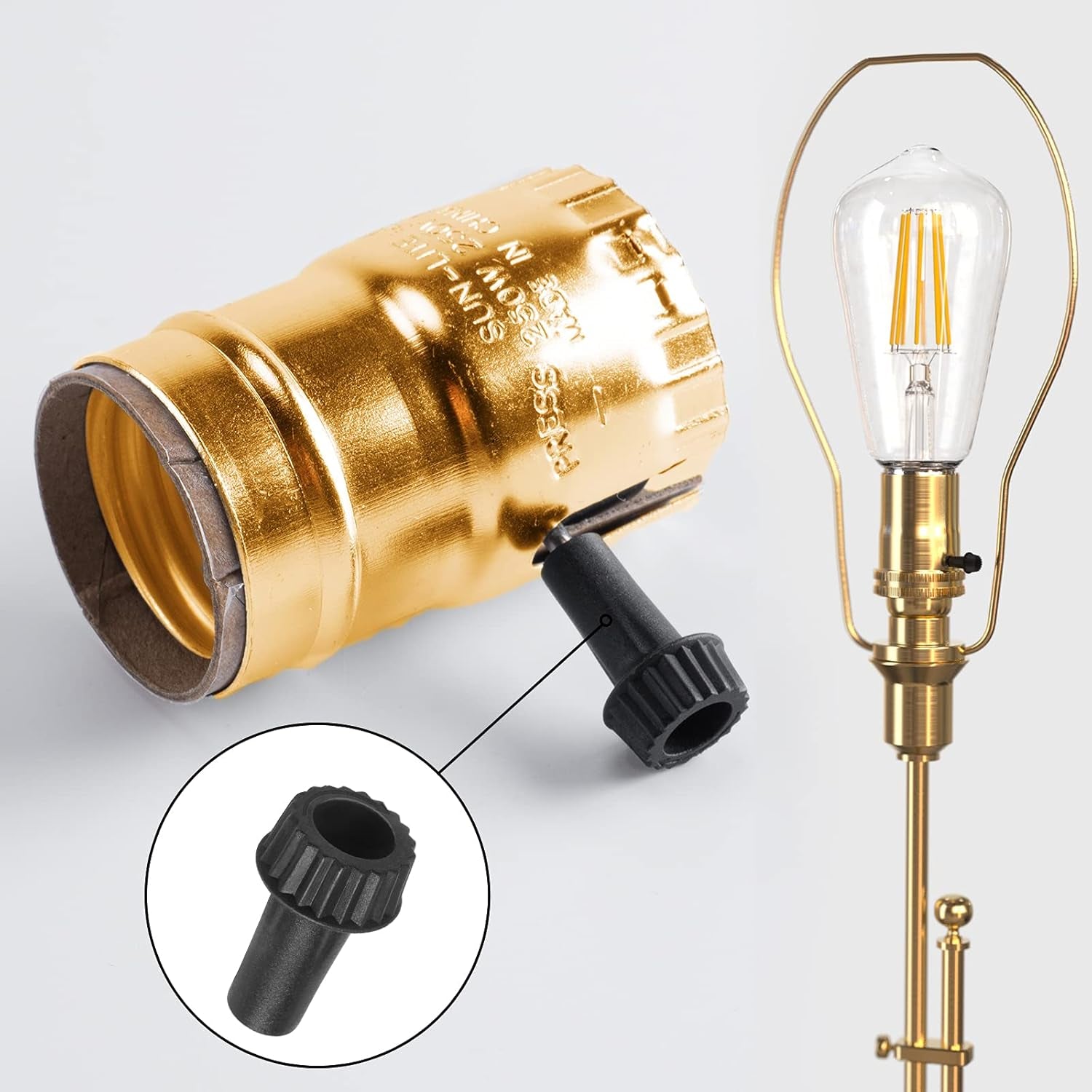 Light Lamp Turn On/Off Switch Knobs Replacement, Black, Standard Size, 4 Packs